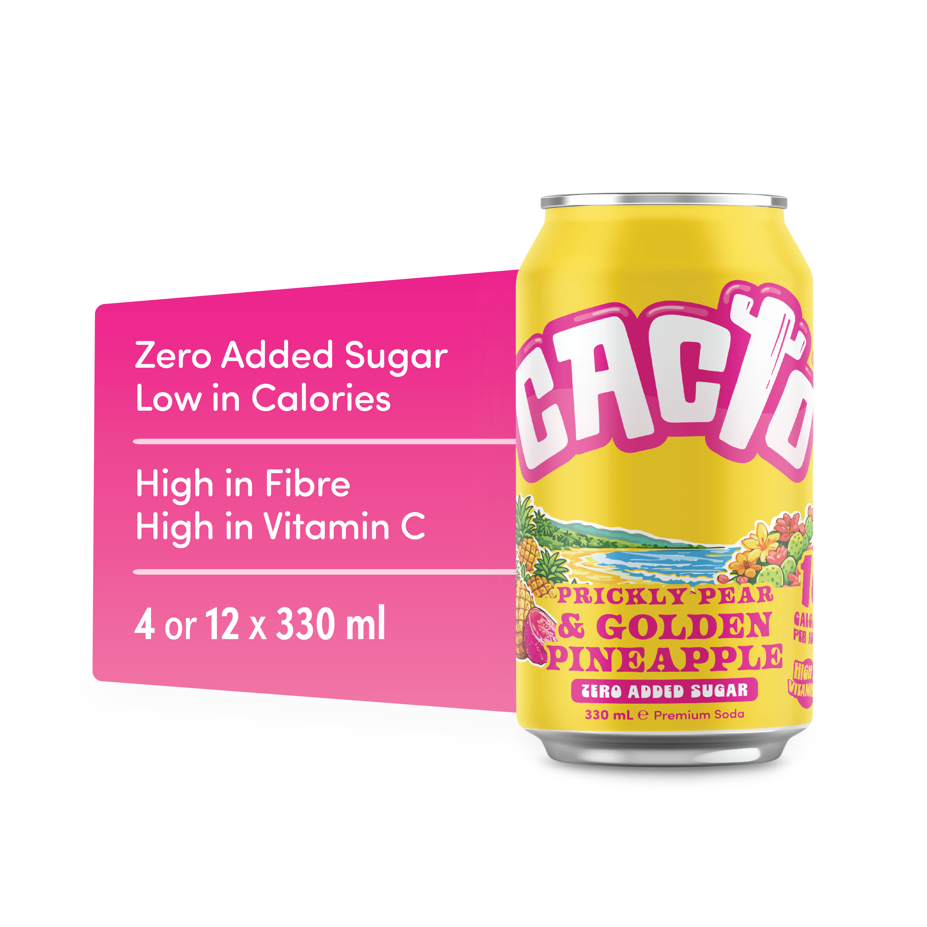 Prickly Pear & Pineapple - Low Sugar Soda